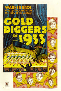 Gold Diggers of 1933 Movie Poster Masterprint featuring Dick Powell, Ginger Rogers, and more.