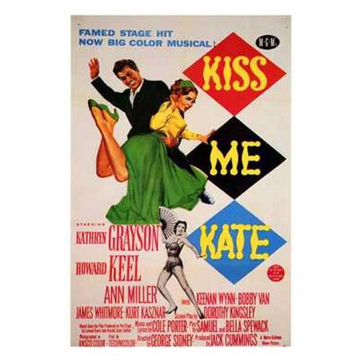 Kiss Me Kate Movie Poster in 11x17 size, vibrant and colorful design.
