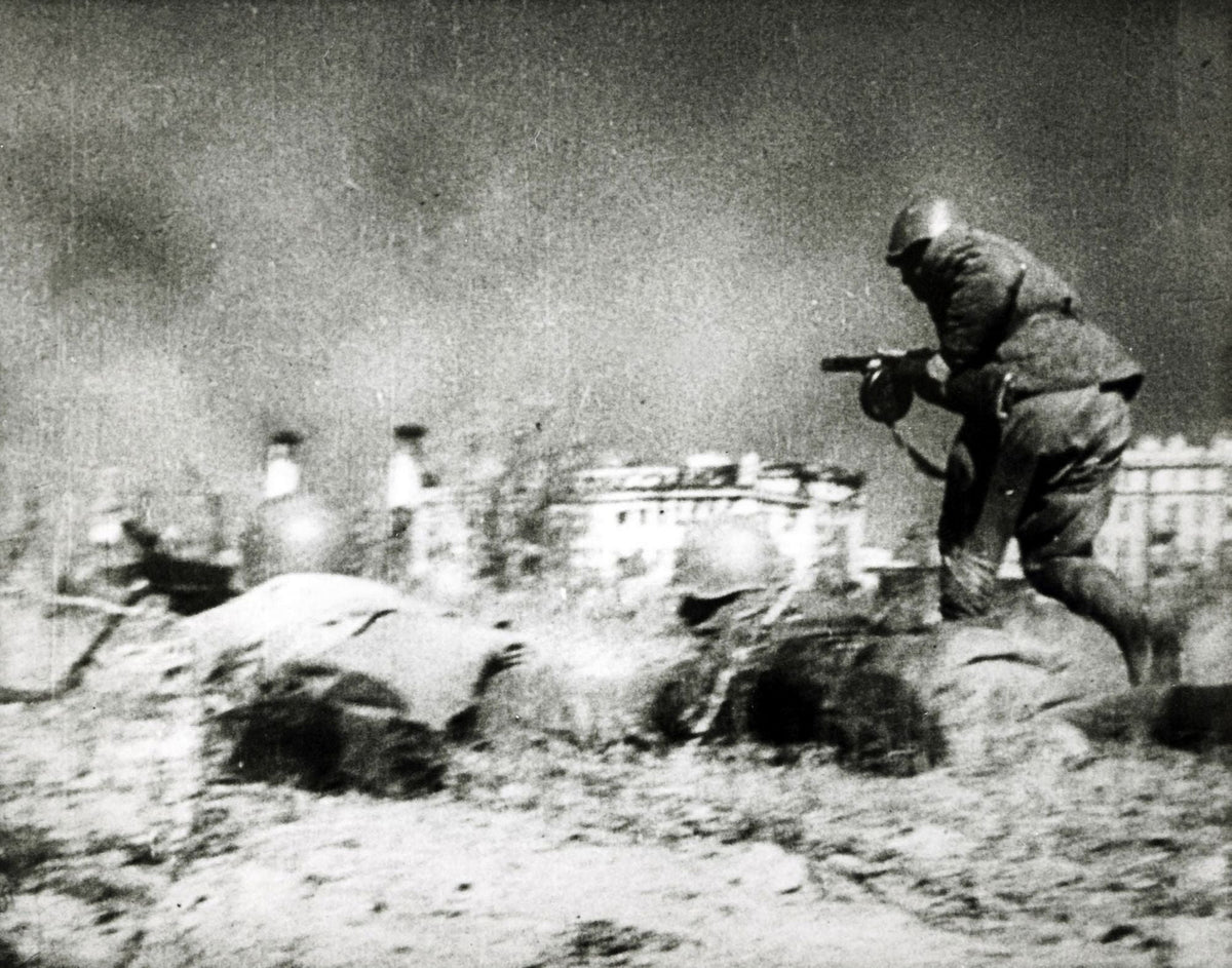 German soldiers in the Battle of Stalingrad photo print