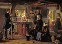 Mormoner Visiting a Carpenter in the Countryside (1856) poster print by Christen Dalsgaard