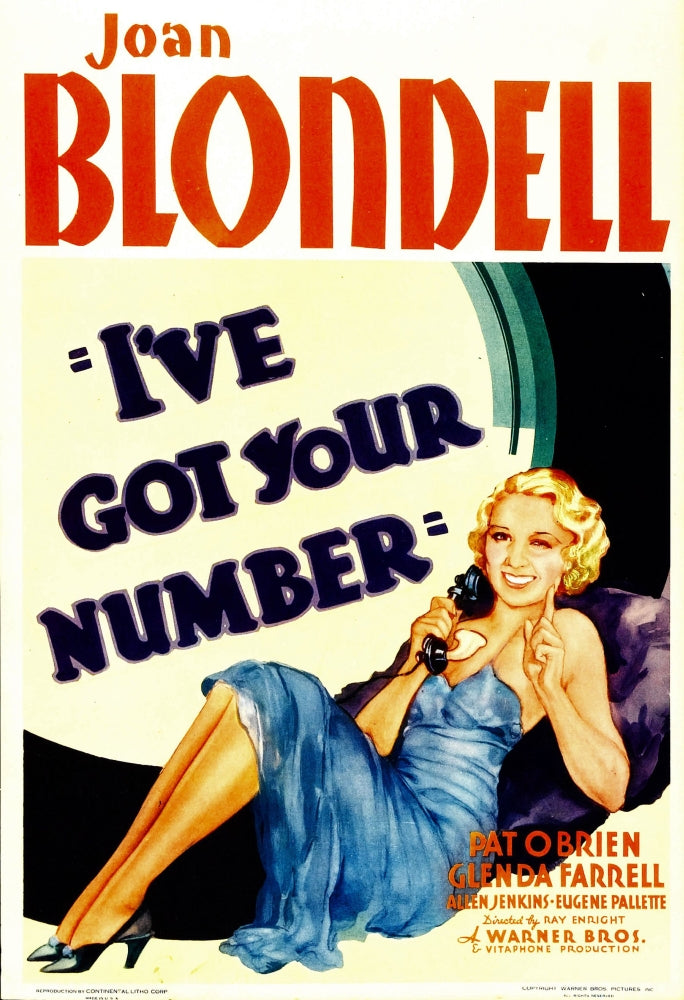 I've Got Your Number movie poster print featuring Joan Blondell.