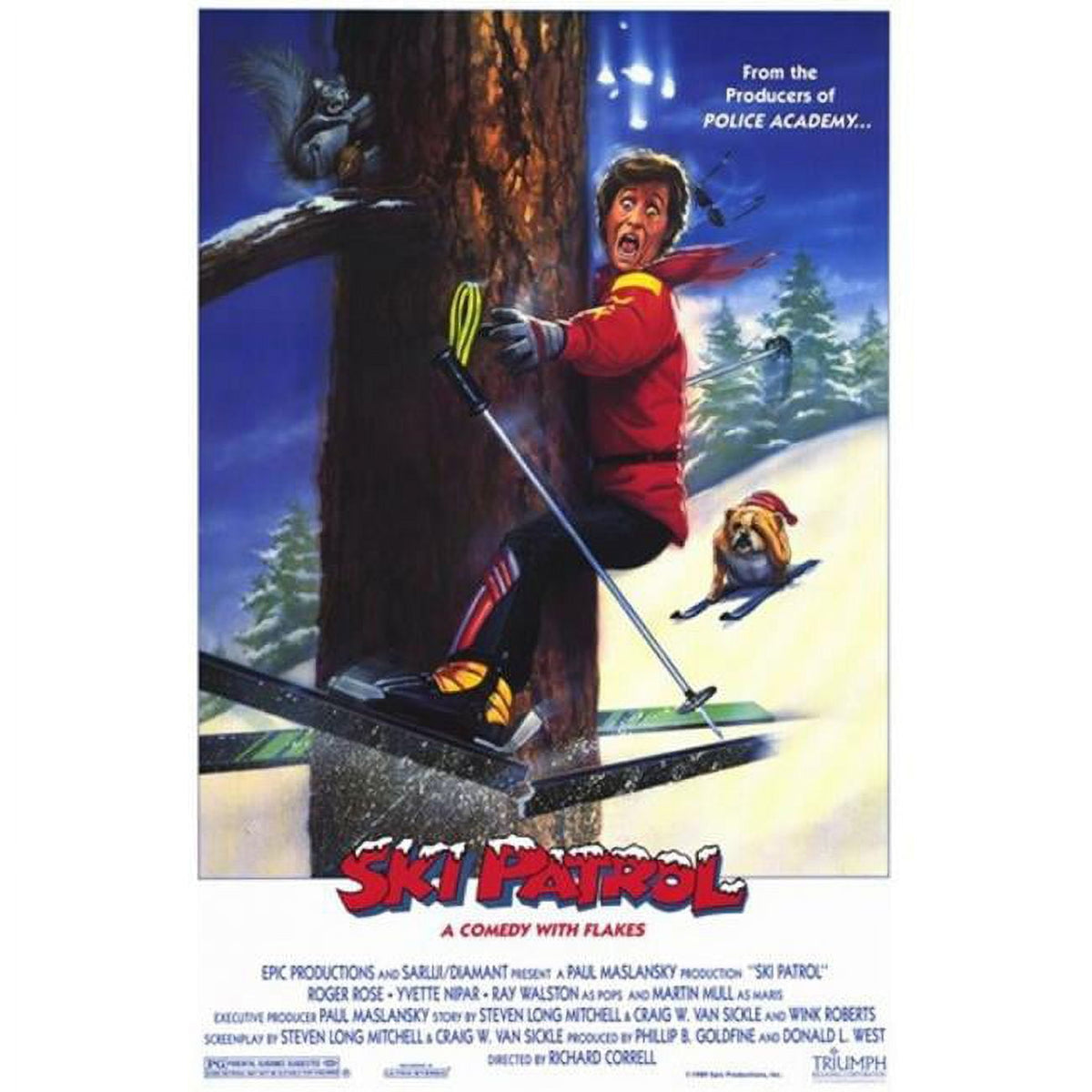 Ski Patrol Movie Poster showcasing classic comedy film art in vibrant colors.