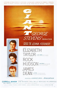 Giant US Art Movie Masterprint featuring Elizabeth Taylor, Rock Hudson, and James Dean
