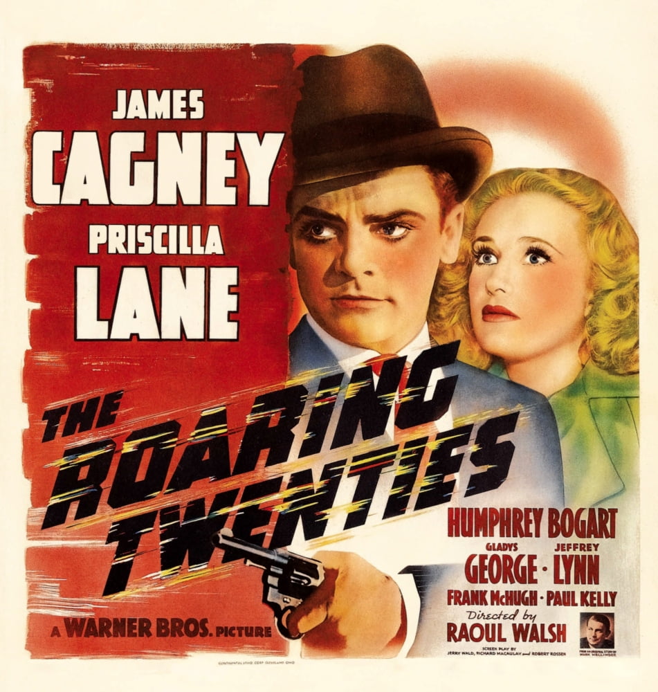 The Roaring Twenties movie masterprint poster featuring James Cagney and Priscilla Lane.