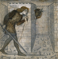 Theseus and the Minotaur in the Labyrinth Art Print by Edward Burne-Jones