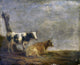 Two Cows Poster Print showcasing charming farm animals.
