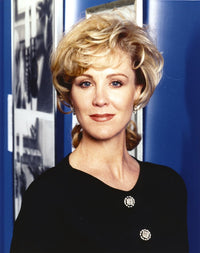 Close-up portrait photo print of Joanna Kerns in black tunic.