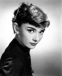 Audrey Hepburn Earrings Photo Print showcasing classic Hollywood elegance.