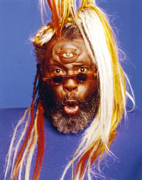 George Clinton portrait photo print with blue background