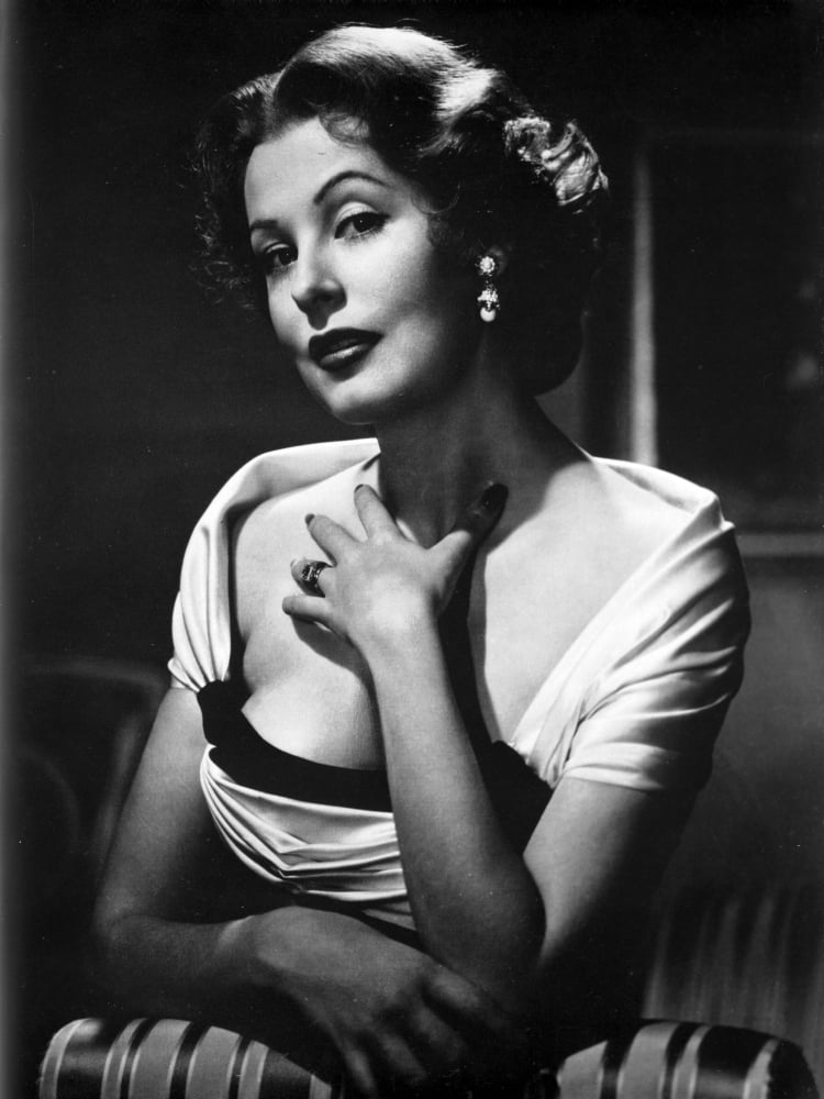 A Portrait of Arlene Dahl Photo Print showcasing classic Hollywood elegance.