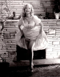 Betty Brosmer fireplace photo print available in multiple sizes.
