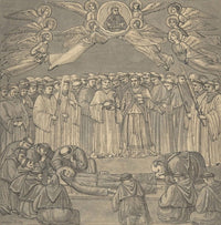 Death of St. Francis poster print after Giotto by William Young Ottley.