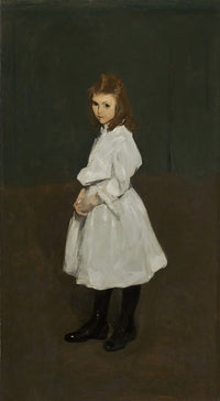 Little Girl in White poster print by George Wesley Bellows, showcasing a delicate and charming artwork.