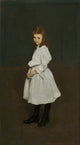 Little Girl in White poster print by George Wesley Bellows, showcasing a delicate and charming artwork.
