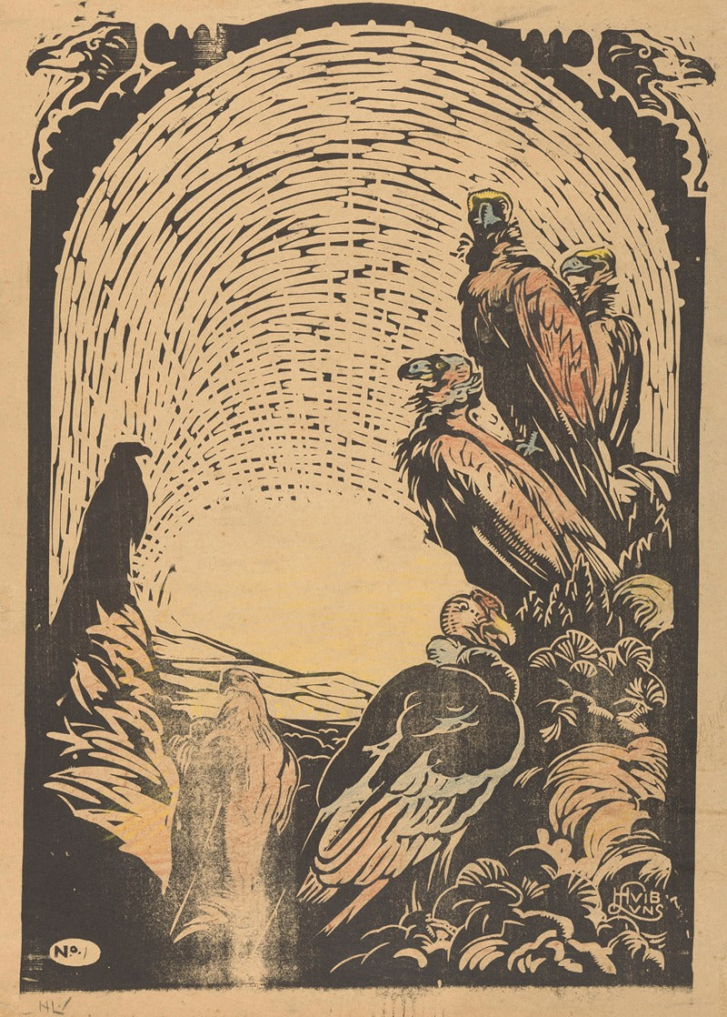 De Condors poster print by Huib Luns showcasing majestic birds in flight.
