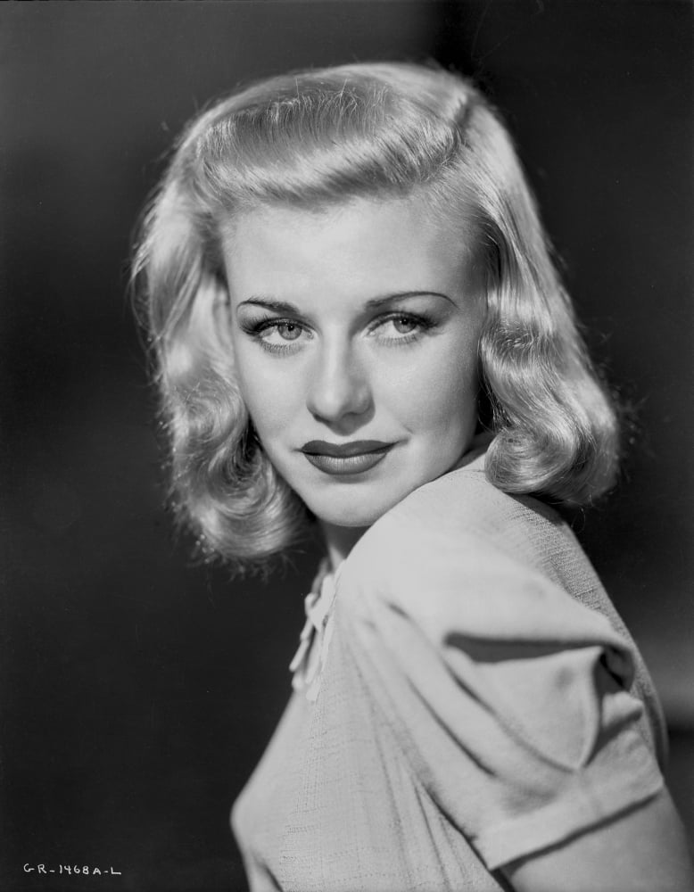 Portrait of Ginger Rogers in red lipstick - side view photo print