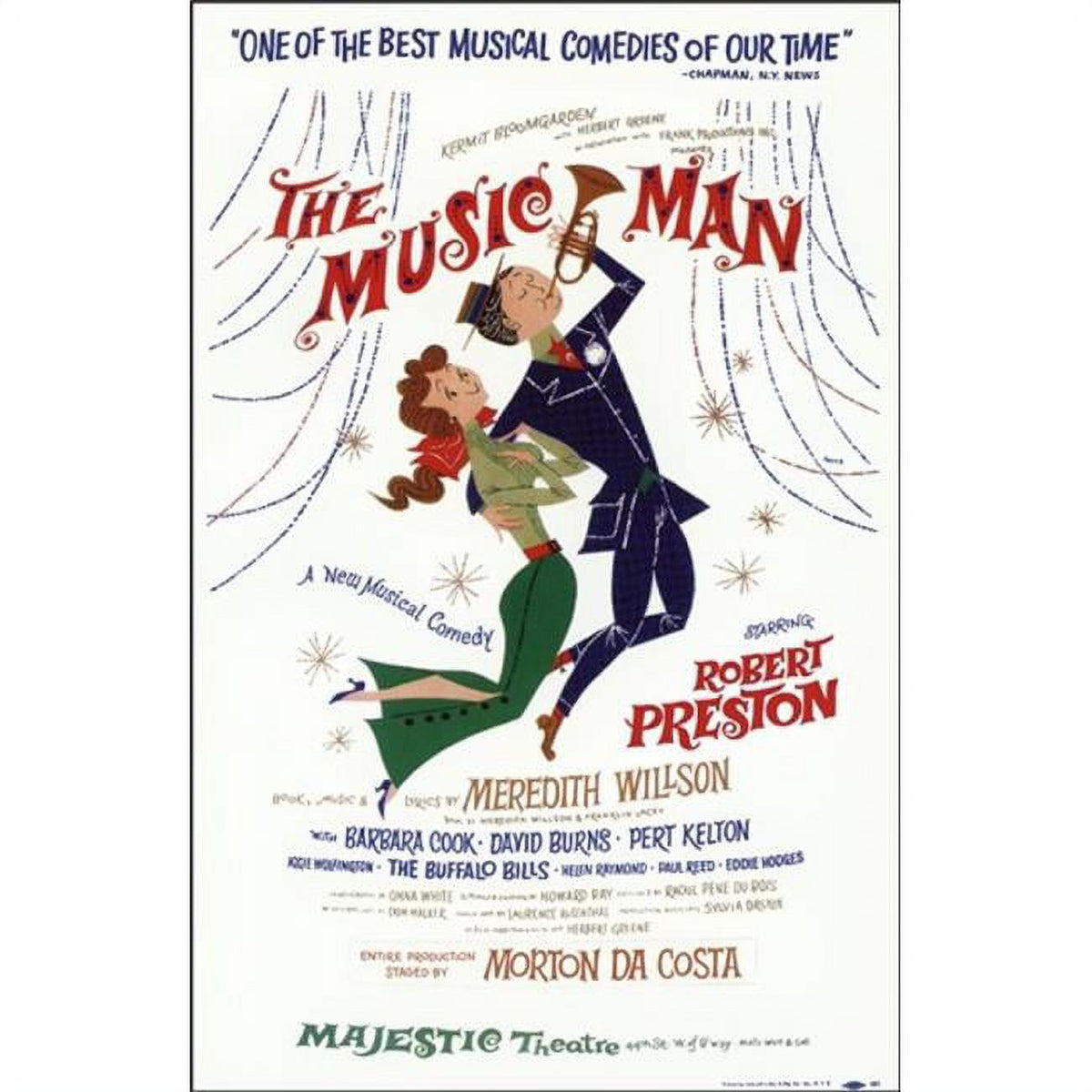 The Music Man Movie Poster 11x17 print showcasing vibrant Broadway design.