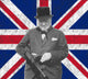 Digitally restored vector photo of Winston Churchill with Tommy Gun poster print.