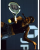 Serena Williams playing tennis in studded top action photo print.
