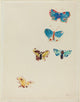 Five Butterflies art poster print by Odilon Redon in vibrant colors.