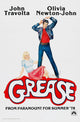 Grease movie poster featuring John Travolta and Olivia Newton-John