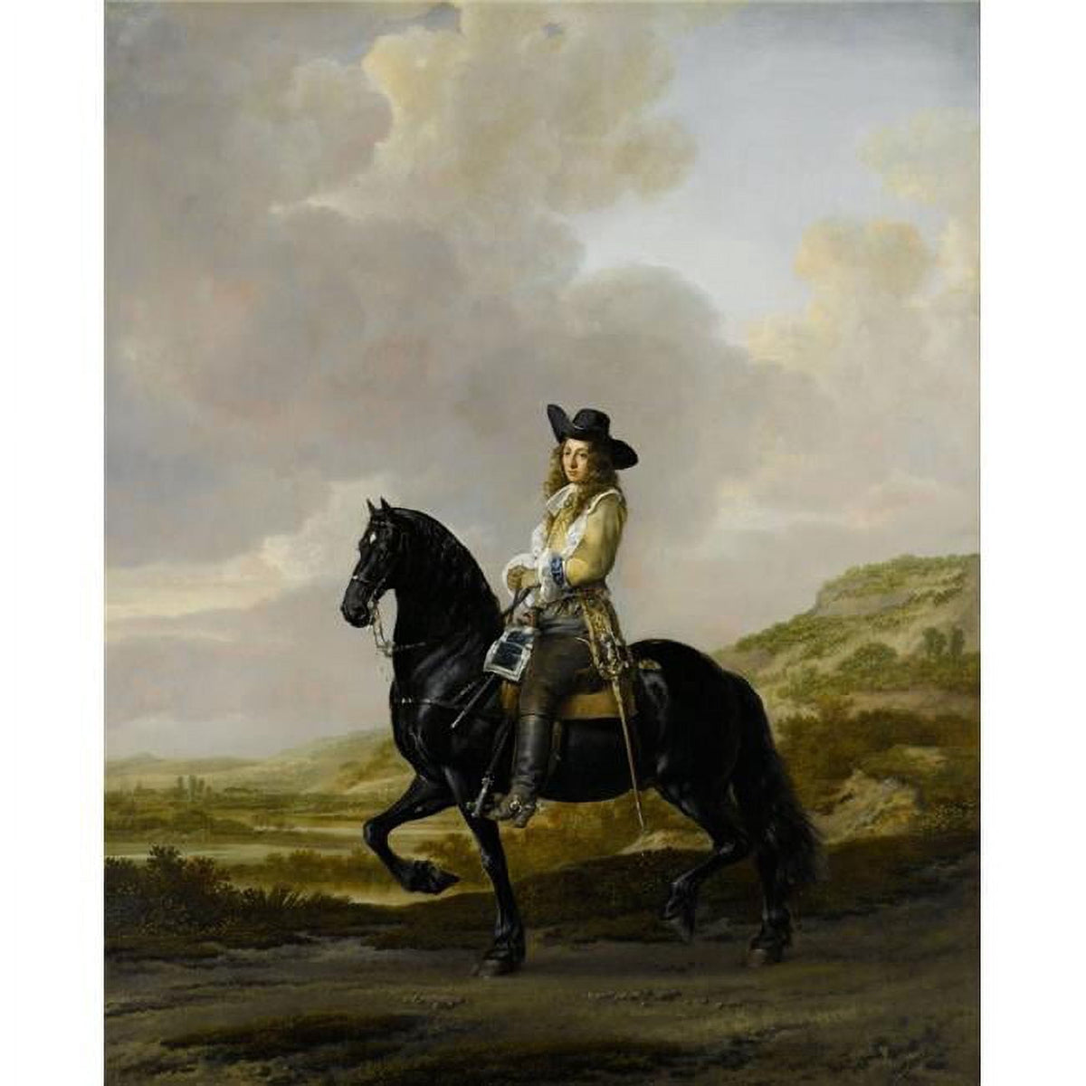 Horseback Riding in a Dune Landscape Art Print by Thomas De Keyser