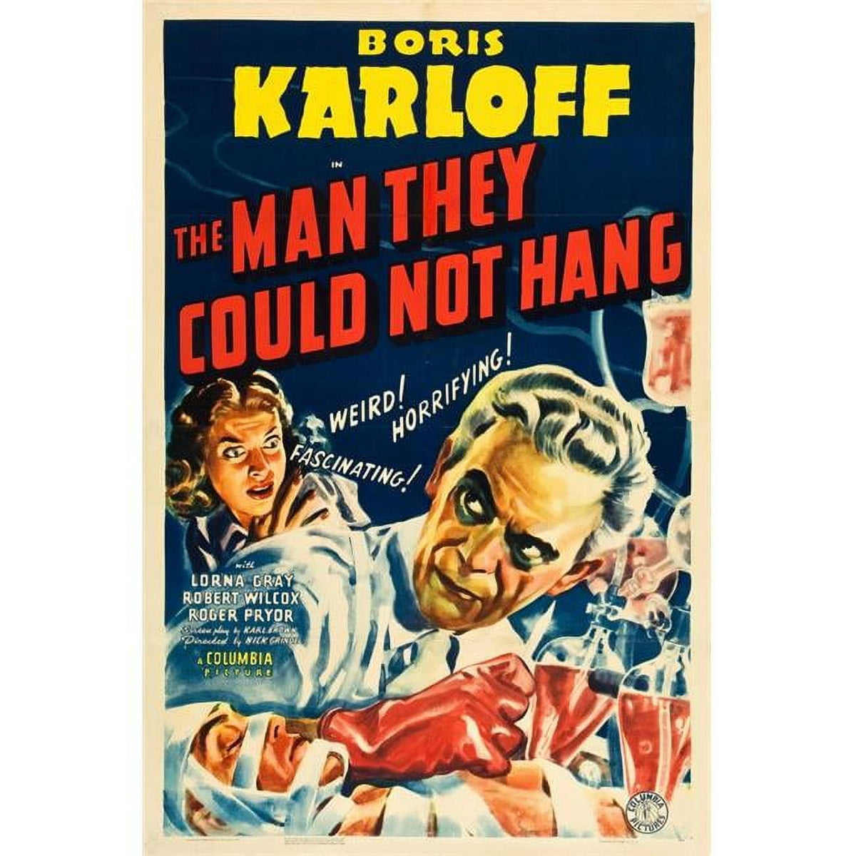 The Man They Could Not Hang movie poster featuring Boris Karloff.