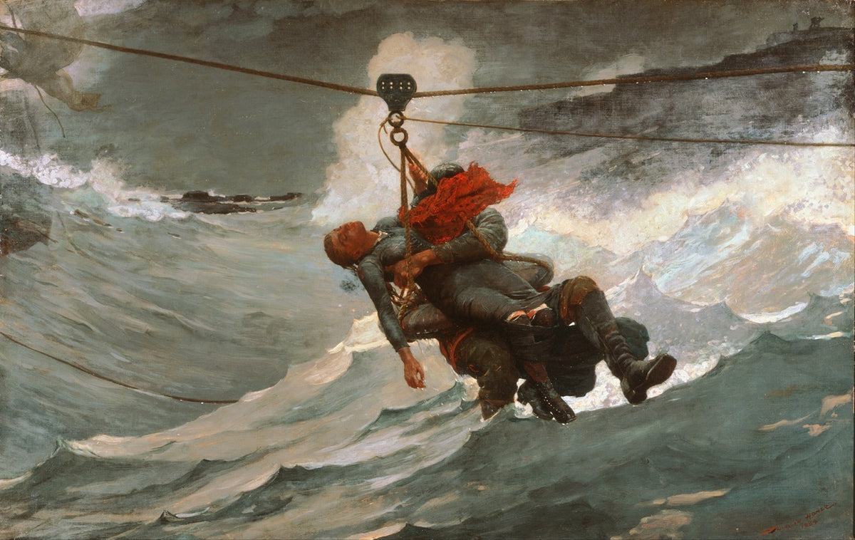 The Life Line art print by Winslow Homer, vibrant and detailed, perfect for home decor.