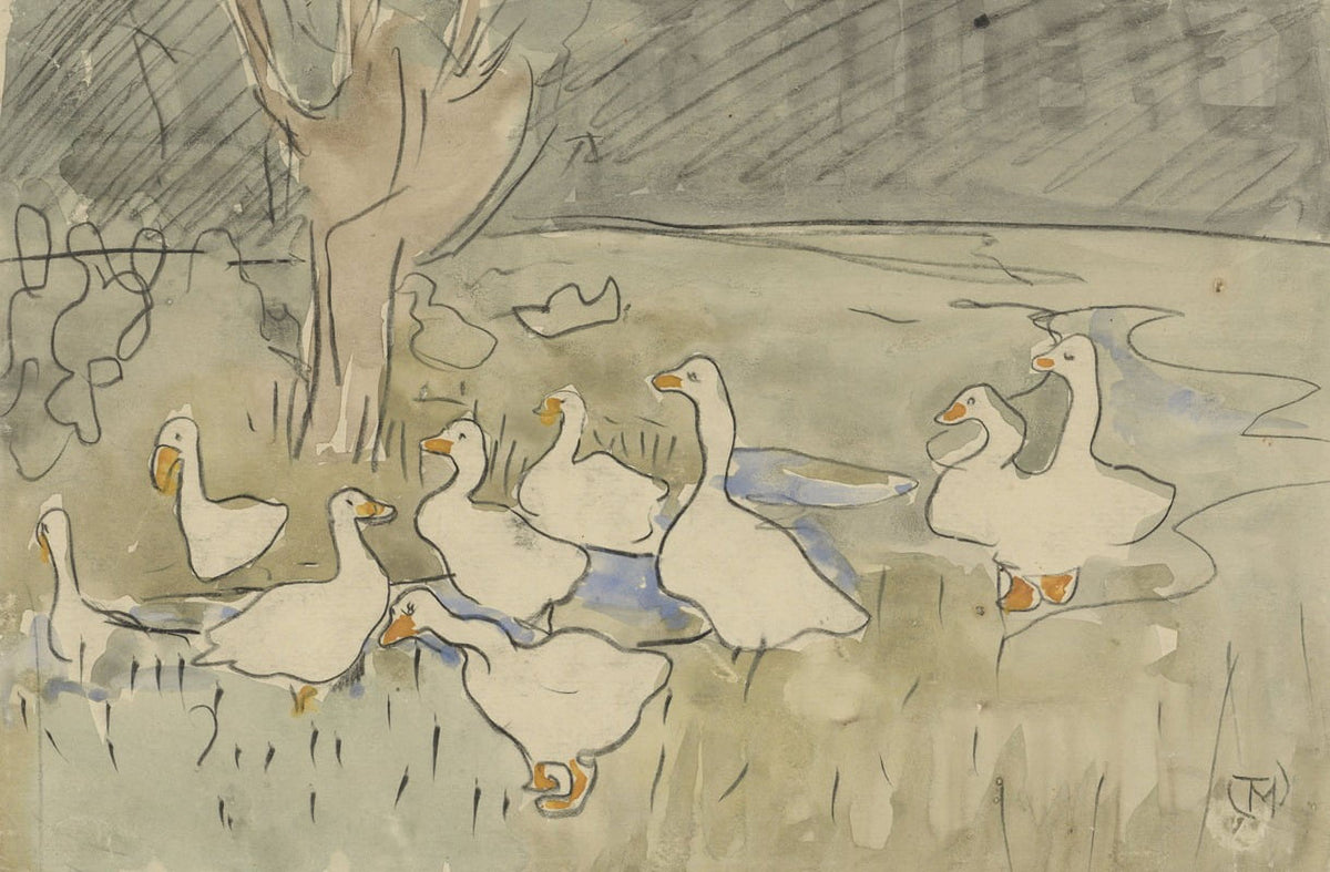Ducks Poster Print by Theo van Hoytema - Beautiful nature artwork.
