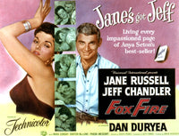 Foxfire movie poster featuring Jane Russell and Jeff Chandler from 1955.