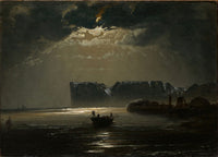 Art print of The North Cape by Moonlight by Peder Balke, showcasing a moonlit Arctic landscape.