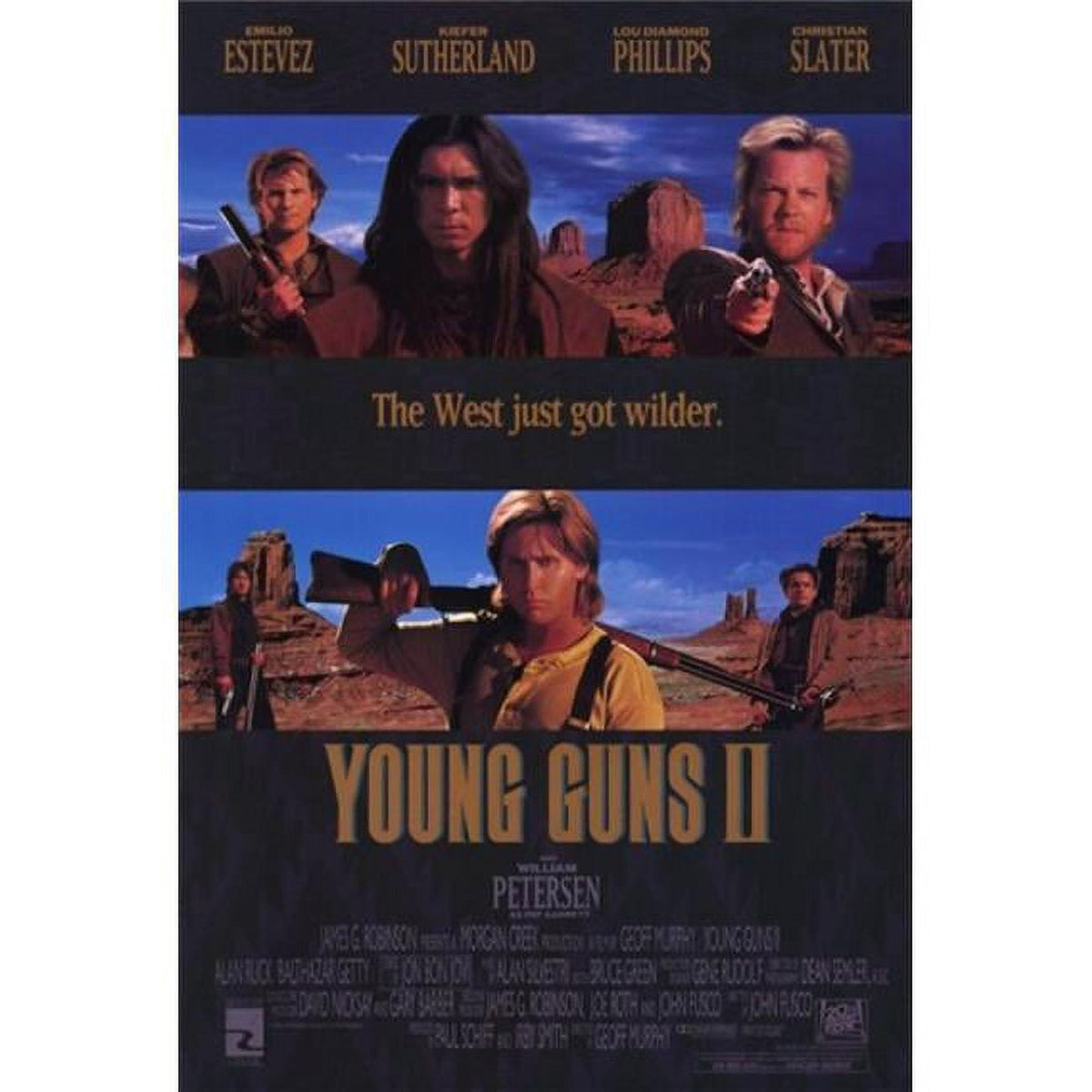 Young Guns 2 Movie Poster 11x17 print showcasing iconic Western film characters.
