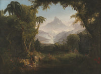 The Garden of Eden Poster Print by Thomas Cole featuring lush nature.