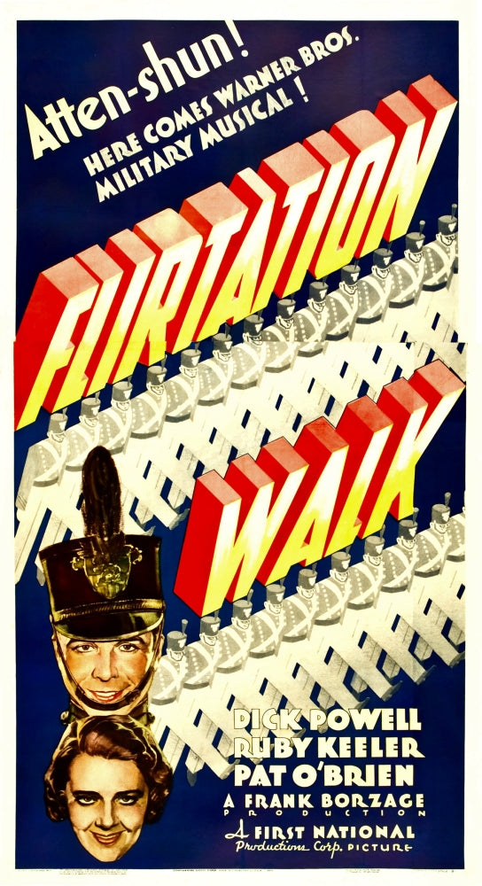 Flirtation Walk movie poster featuring Dick Powell, 1934, 11x17 size.