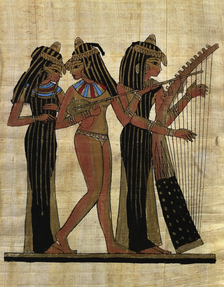 Egyptian Art Papyrus Musician Women Poster Print