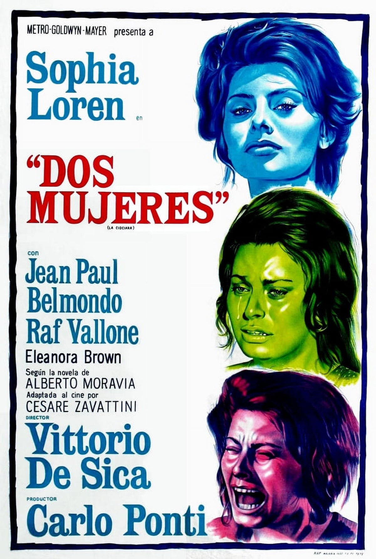 Dos Mujeres Two Women movie masterprint poster featuring Sophia Loren.