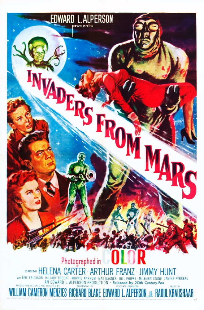 Invaders From Mars 1953 Movie Poster Print featuring Jimmy Hunt, Arthur Franz, Helena Carter.