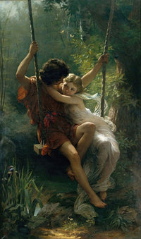 Springtime poster print by Pierre-Auguste Cot showcasing vibrant floral art.