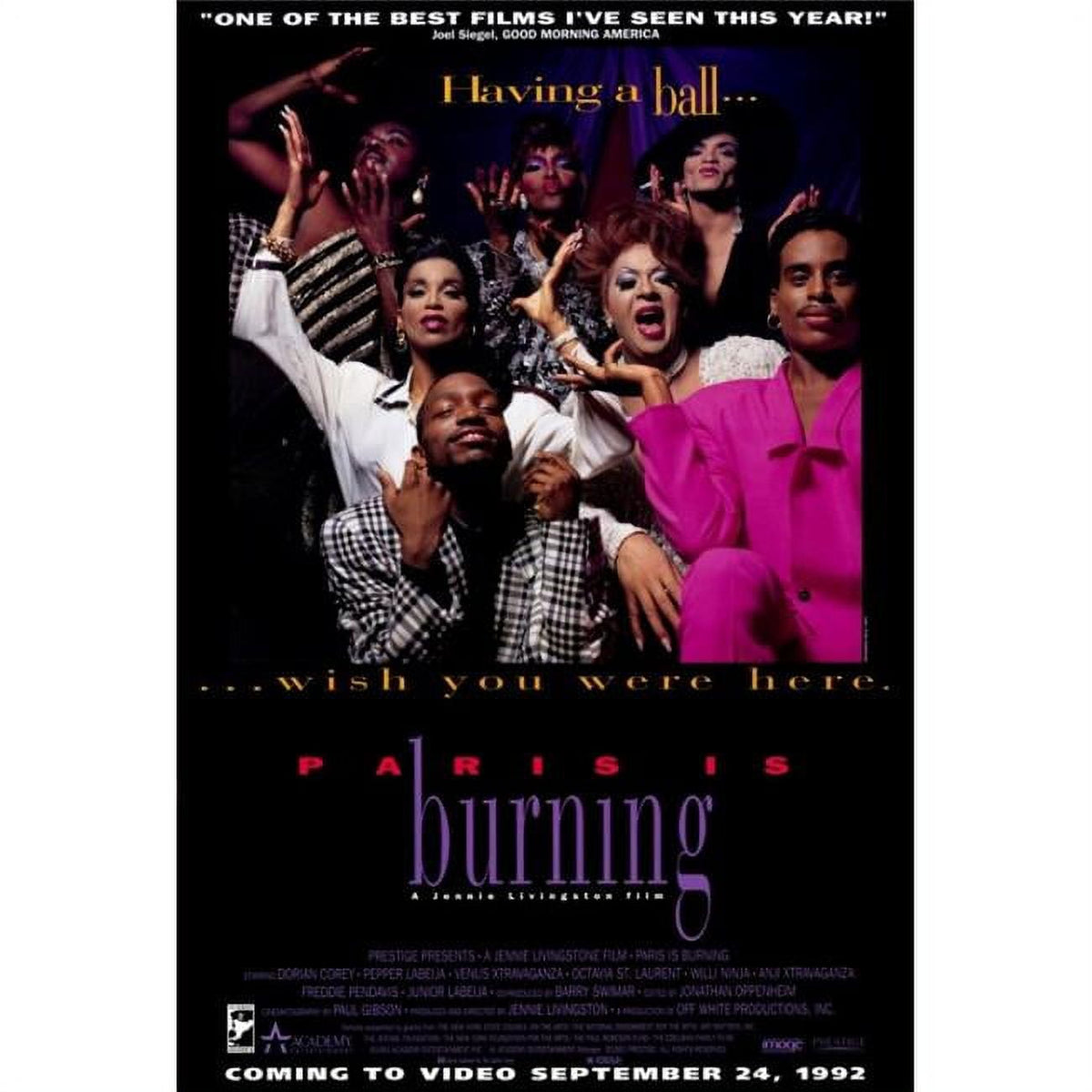 Paris Is Burning Movie Poster Print showcasing vibrant film culture.