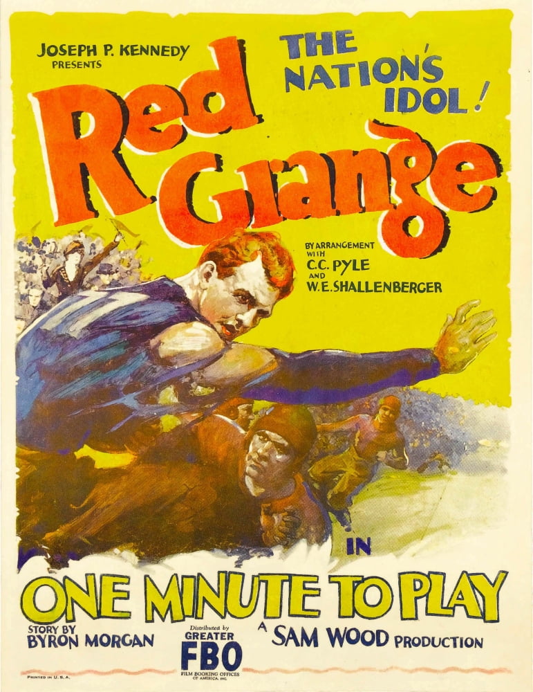 Harold 'Red' Grange One Minute To Play Movie Poster Print (11x17)