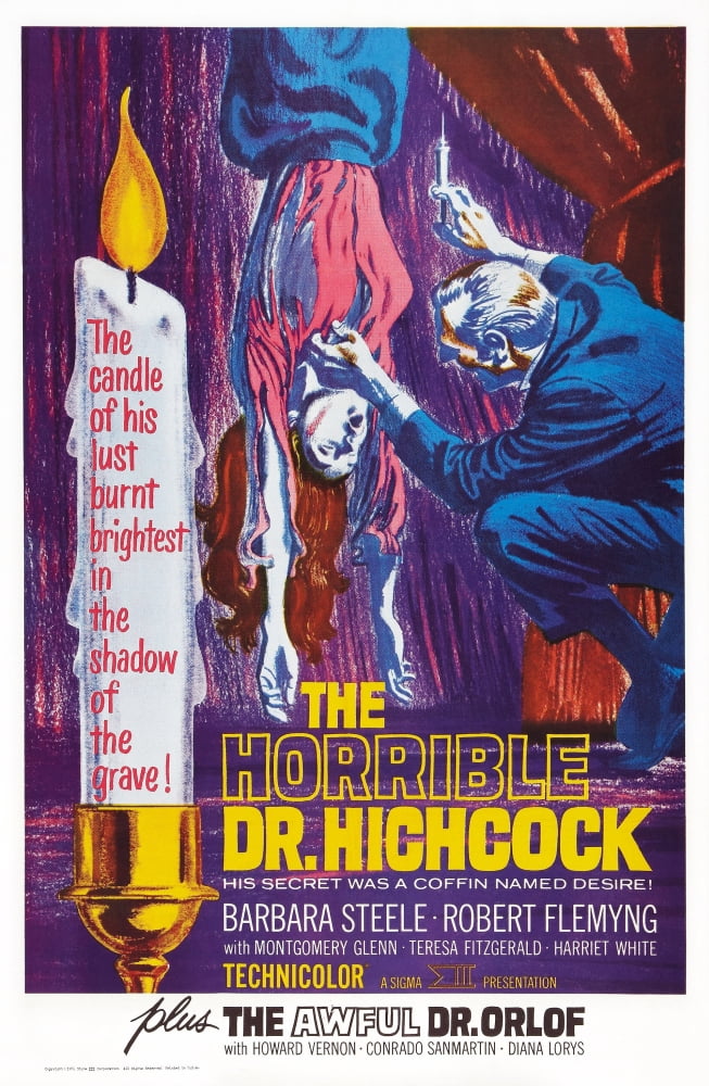 The Horrible Dr. Hichcock 1962 Movie Poster Art - Double Bill