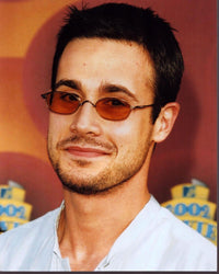 Freddie Prinze Jr. photo print in white top and sunglasses.