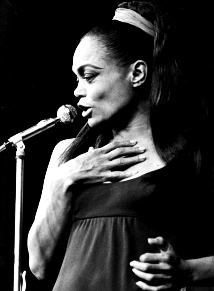 Eartha Kitt singing photo print, capturing the iconic performance of the legendary artist.