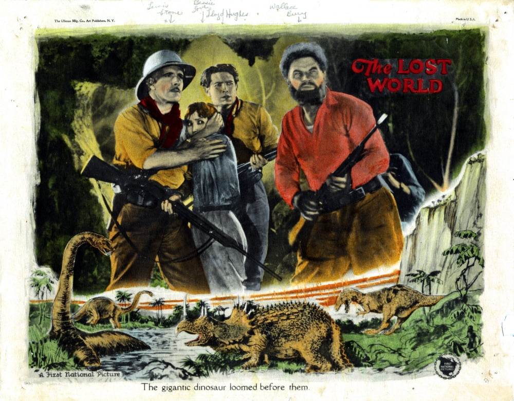 The Lost World 1925 Movie Masterprint Poster featuring Lewis Stone, Bessie Love, Lloyd Hughes, and Wallace Beery.