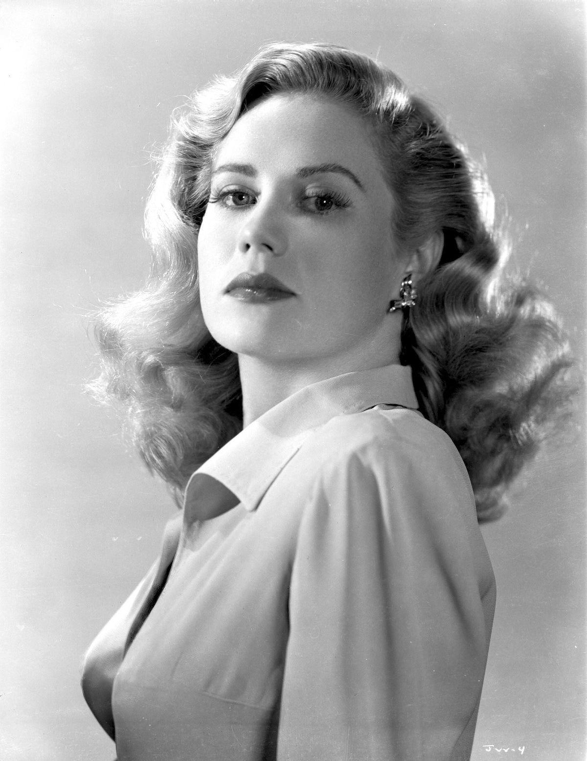 Jacqueline White portrait photo print in long sleeve collar shirt
