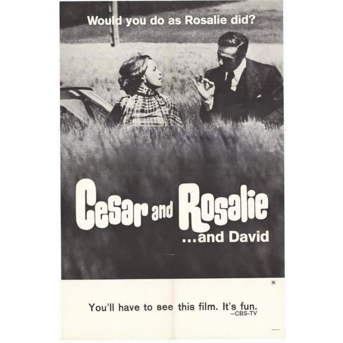 Cesar & Rosalie Movie Poster Print 27 x 40 - vibrant film artwork