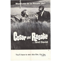 Cesar & Rosalie Movie Poster Print 27 x 40 - vibrant film artwork