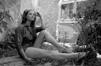 Claudia Cardinale bus photo print, classic cinema art.