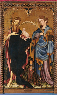 Baptist and St John the Evangelist with a Donor poster print