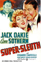 Vintage 1937 Super-Sleuth movie poster art print featuring Jack Oakie and Ann Sothern.